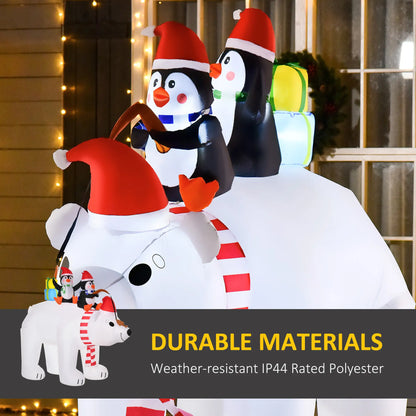 7ft Inflatable Christmas Decor, Polar Bear and Penguins, Holiday Yard Christmas Inflatables at Gallery Canada