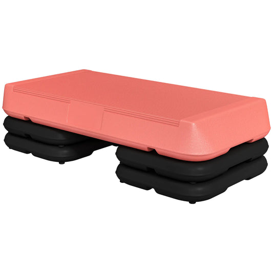 Adjustable Aerobic Stepper, 3-Level 4", 6", 8", 330lbs Capacity, Red Aerobic Equipment Red, Black at Gallery Canada