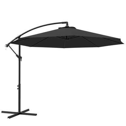 9.7ft Offset Patio Umbrella, Crank, Black Offset Cantilever Umbrellas Black at Gallery Canada