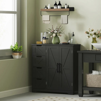 Farmhouse Bathroom Floor Cabinet, Adjustable Shelf, Black Bathroom Cabinets at Gallery Canada