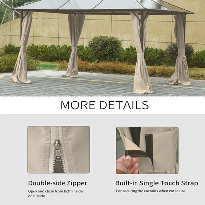 10' x 12' Gazebo Sidewall Set, 4 Panels, Hooks/C-Rings, Beige Gazebo Sidewalls at Gallery Canada