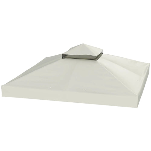 10' x 10' Gazebo Replacement Cover, UPF30+, 2-Tier Roof, Light Grey