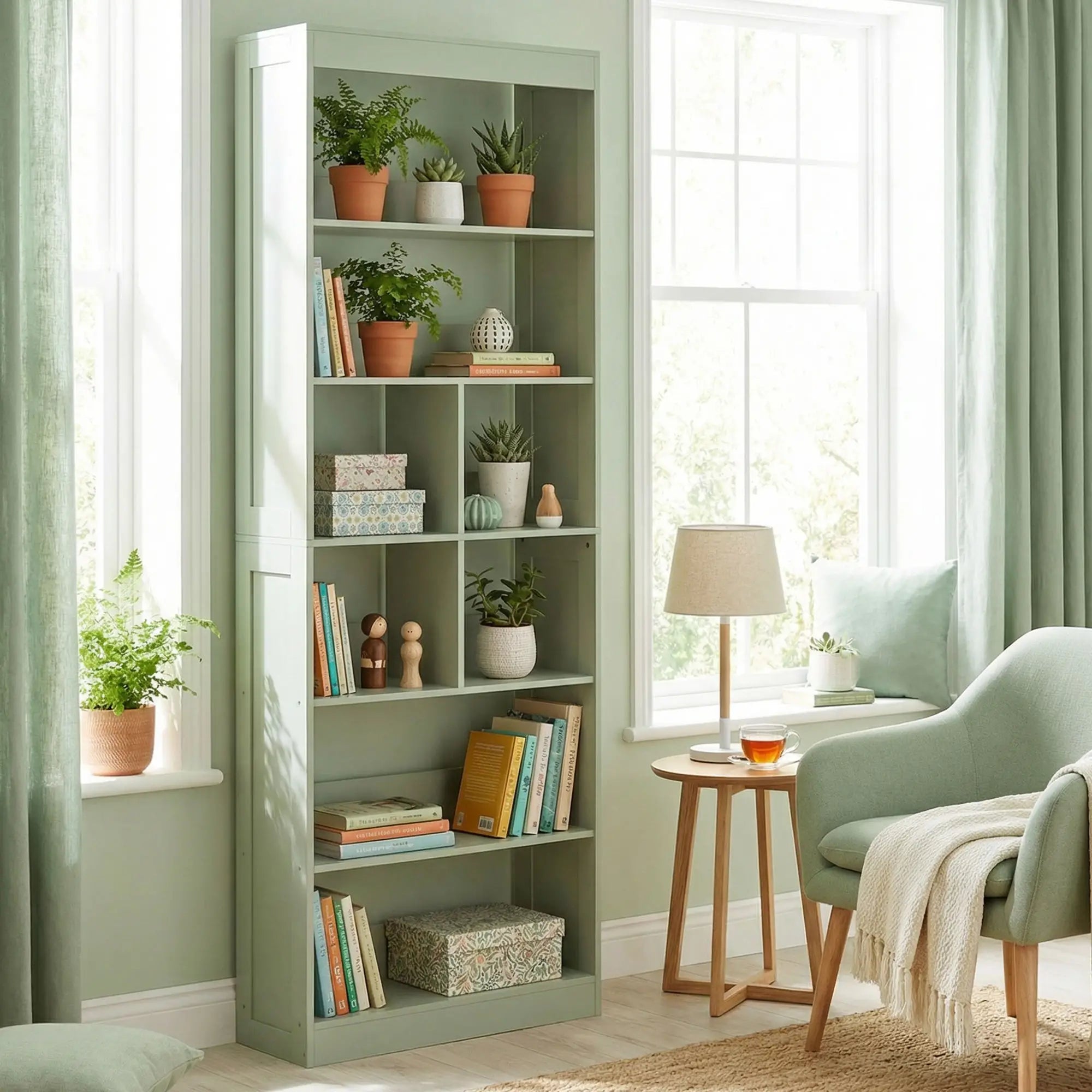 6-Tier Bookshelf, Storage Shelves, Green Display Bookshelves at Gallery Canada