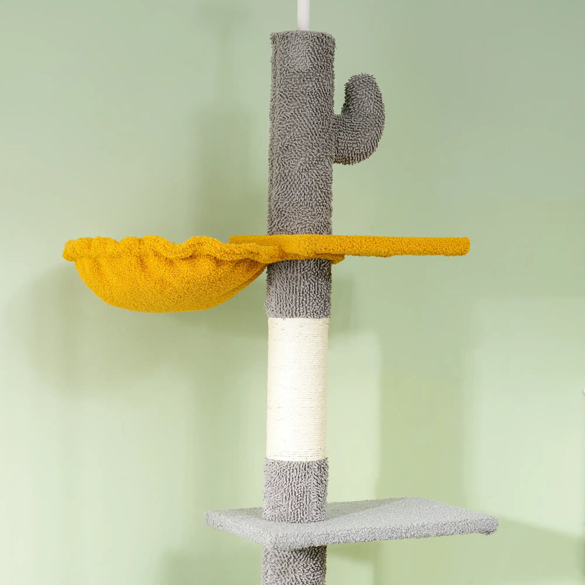 Adjustable Cat Tree Tower, 90.5"-108", Scratching Posts, Hammock, Light Grey Floor to Ceiling Cat Trees at Gallery Canada