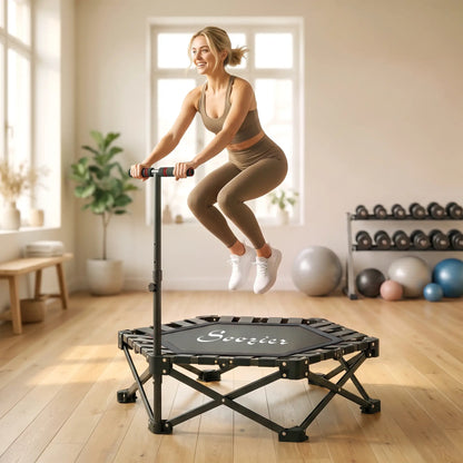 42" Foldable Mini Trampoline with Adjustable Foam Handle Trampolines at Gallery Canada