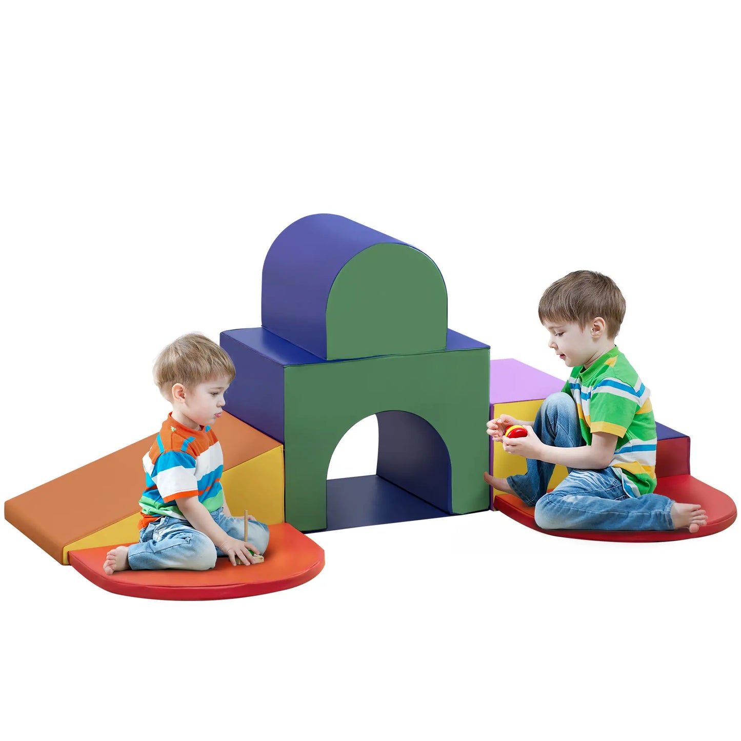 7-Piece Soft Play Foam Climbing Blocks for Toddlers, Kids Educational Toys, Multicolored Baby Gym & Playmats Multi Colour at Gallery Canada