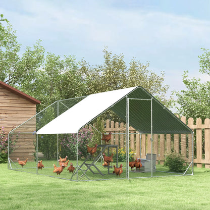 9.8' x 13.1' x 6.6' Chicken Coop, Outdoor Hen House, Cover, Lockable Door Chicken Coops at Gallery Canada