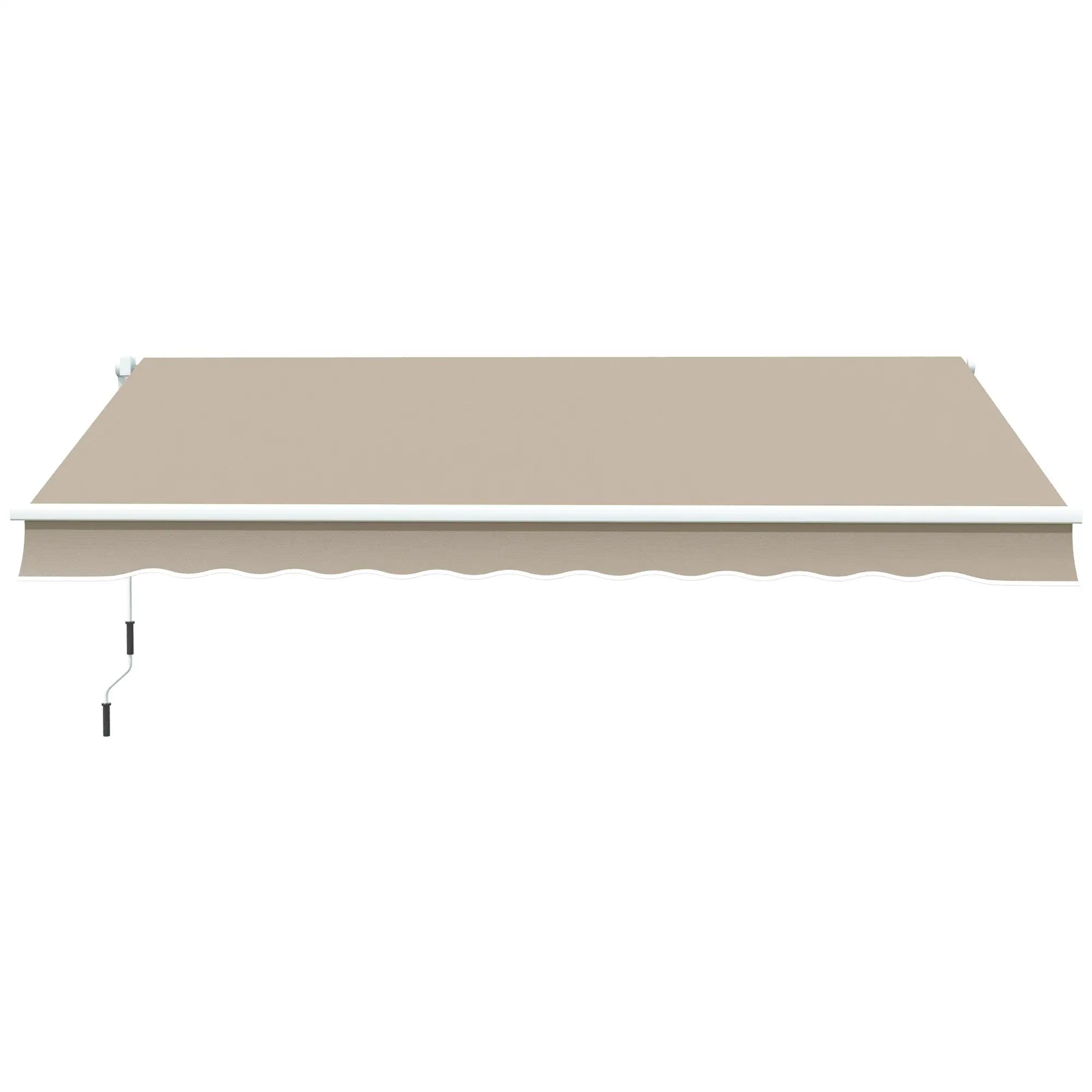 13' x 8' Manual Retractable Patio Awning, Aluminum Frame, Khaki Window Awnings at Gallery Canada