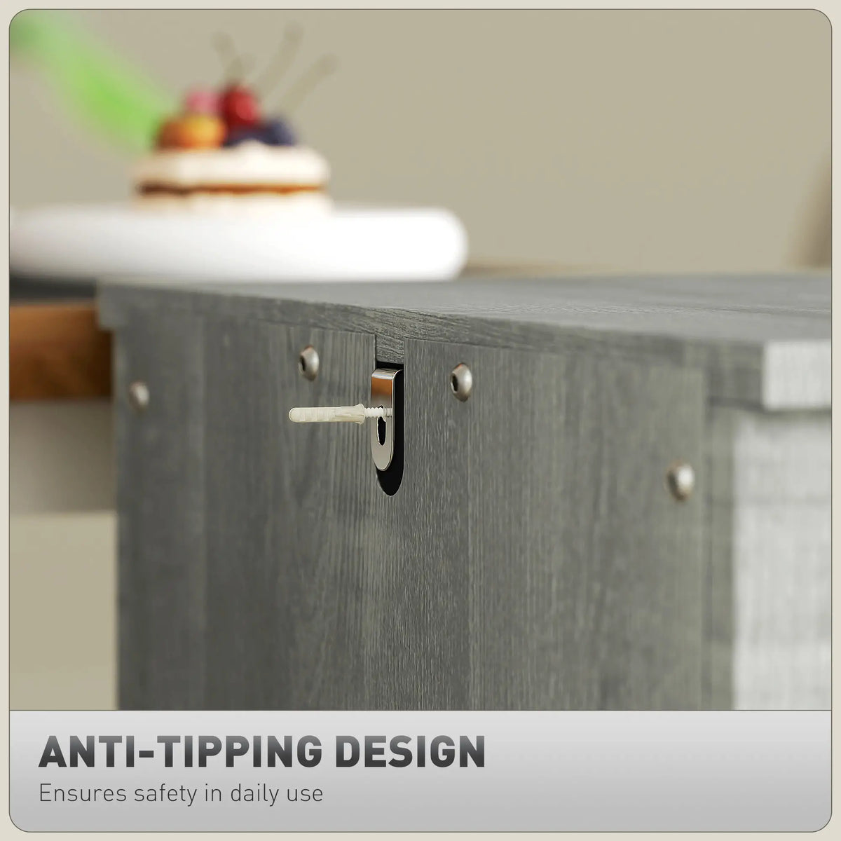 Vertical Filing Cabinet, 2 Drawers, Rustic Farmhouse, A4 Letter Size, Stone Grey Office Cabinets & Cupboards at Gallery Canada
