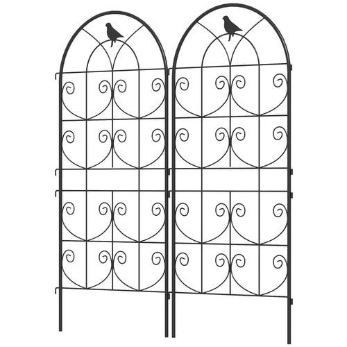 Metal Garden Trellis Set, Bird Design, 19.7