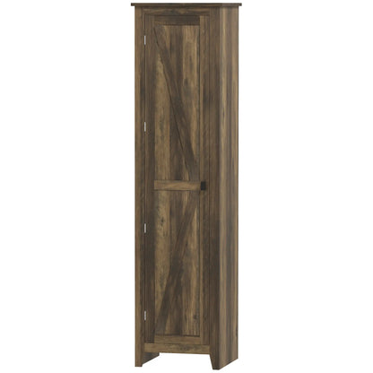67" Farmhouse Kitchen Pantry Cabinet, Adjustable Shelves, Brown Kitchen Pantry Cabinets Brown with Wood Grain Effect at Gallery Canada