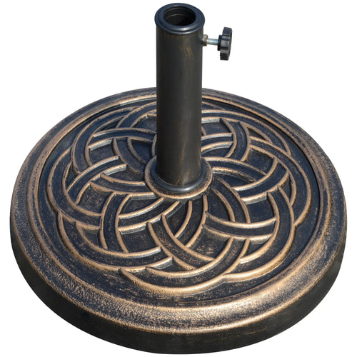 25 lb Heavy Duty Patio Umbrella Base, Round Stand, Outdoor, Bronze