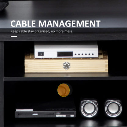 TV Stand for 55 Inch TVs, Adjustable Shelves, Cable Holes, Black TV Stands at Gallery Canada