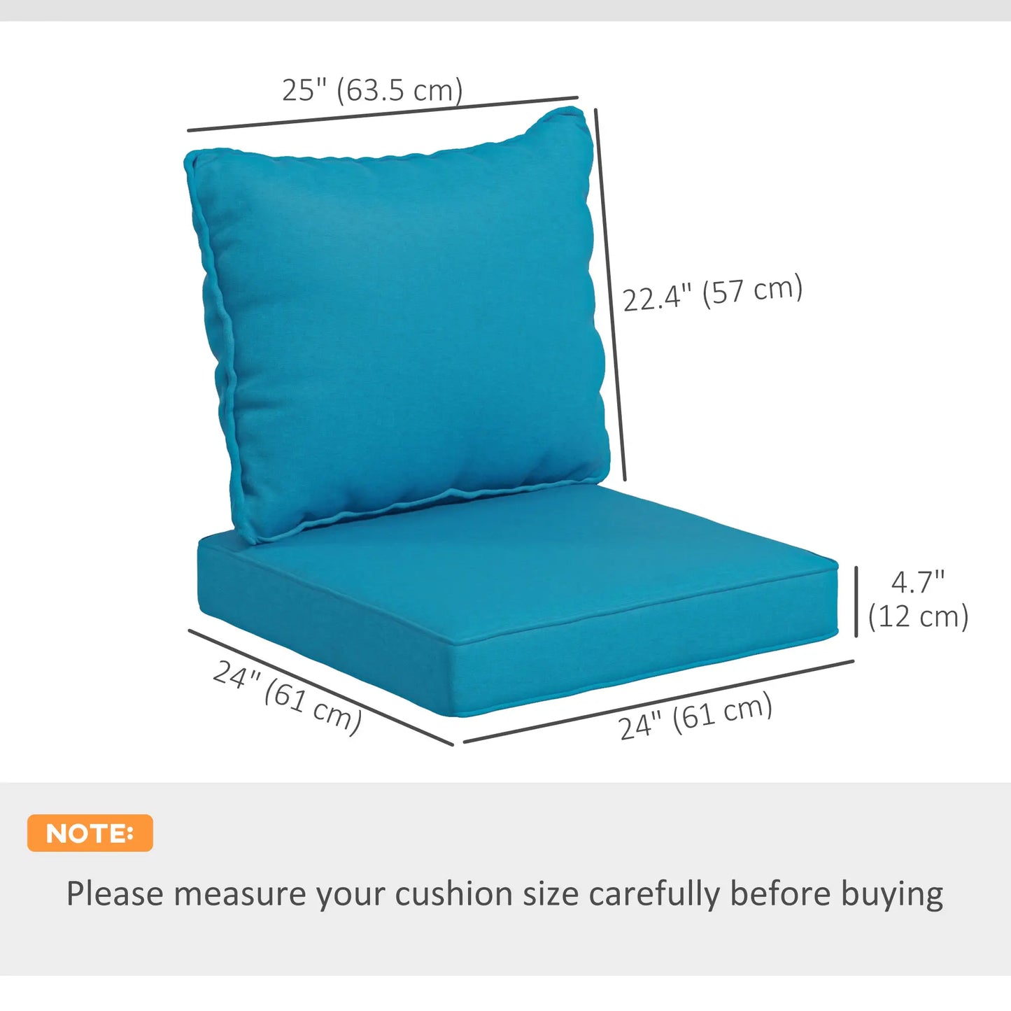 4-Piece Seat Cushion Pillows, Patio Chair Cushions Set, Turquoise Patio Chair Cushions at Gallery Canada