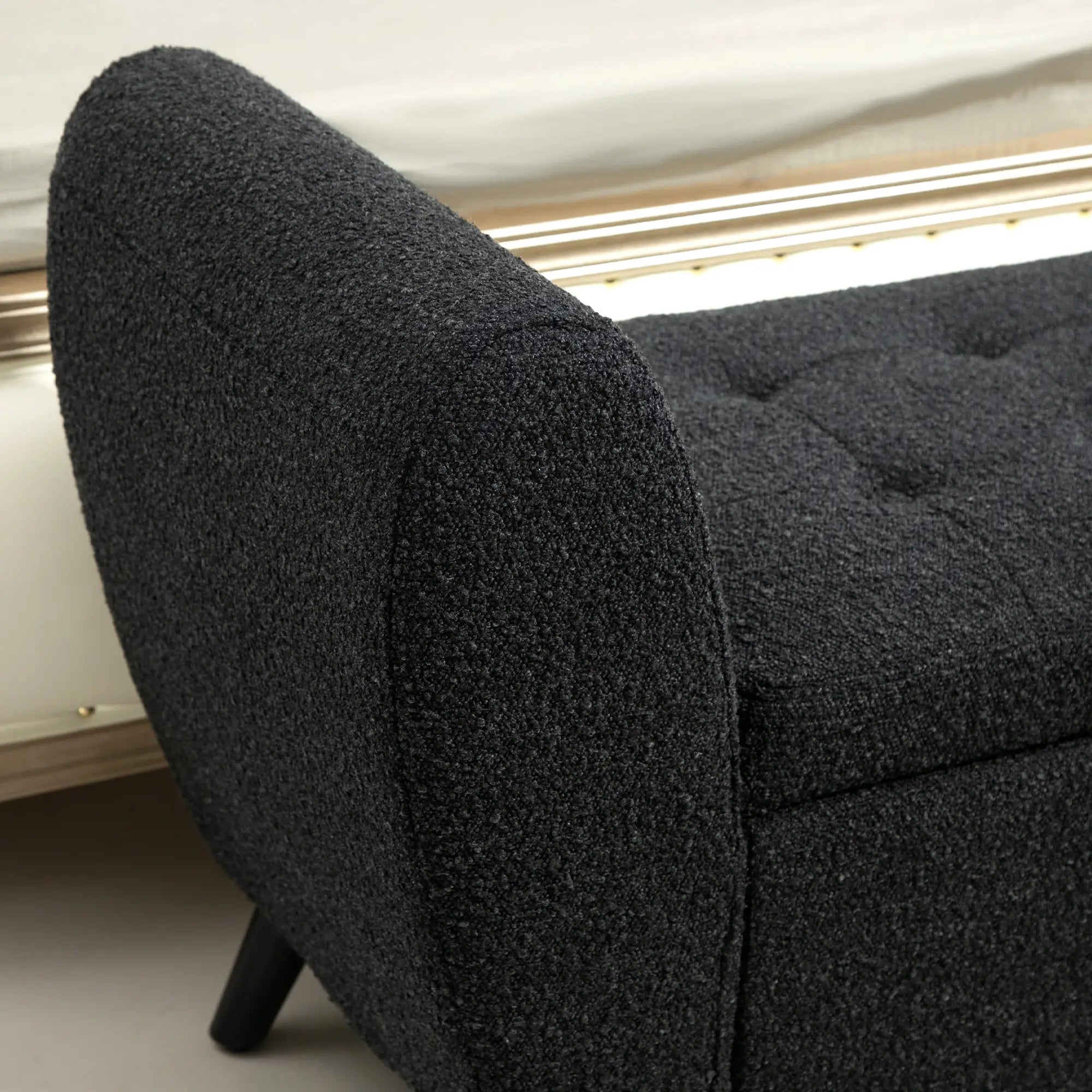 Upholstered Storage Bench with Arms, Modern Ottoman, Black Storage Ottomans & Benches at Gallery Canada