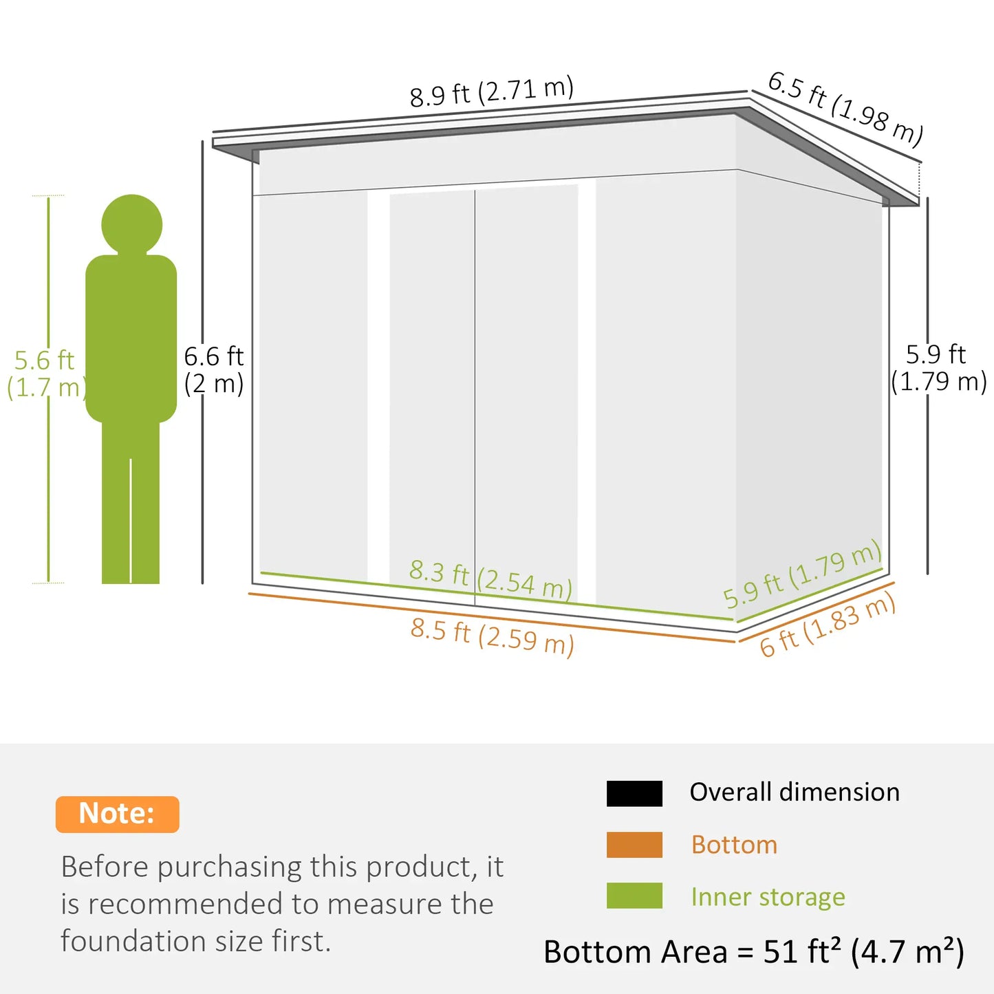 9' x 6.5' Metal Garden Shed, Outdoor Utility Storage, Dark Grey Sheds at Gallery Canada