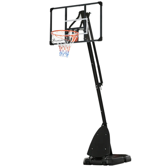 Portable Basketball Hoop and Stand, 115.4"-137.8" Height Adjustable Basketball Red and Black at Gallery Canada