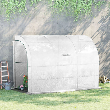 Walk-In Greenhouse, 10' x 5' x 7', PE Cover, Windows, Shelves, White Walk In Greenhouses at Gallery Canada