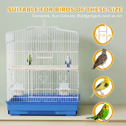 23" Bird Cage for Finches Canaries, with Doors Perches, Blue Bird Cages at Gallery Canada