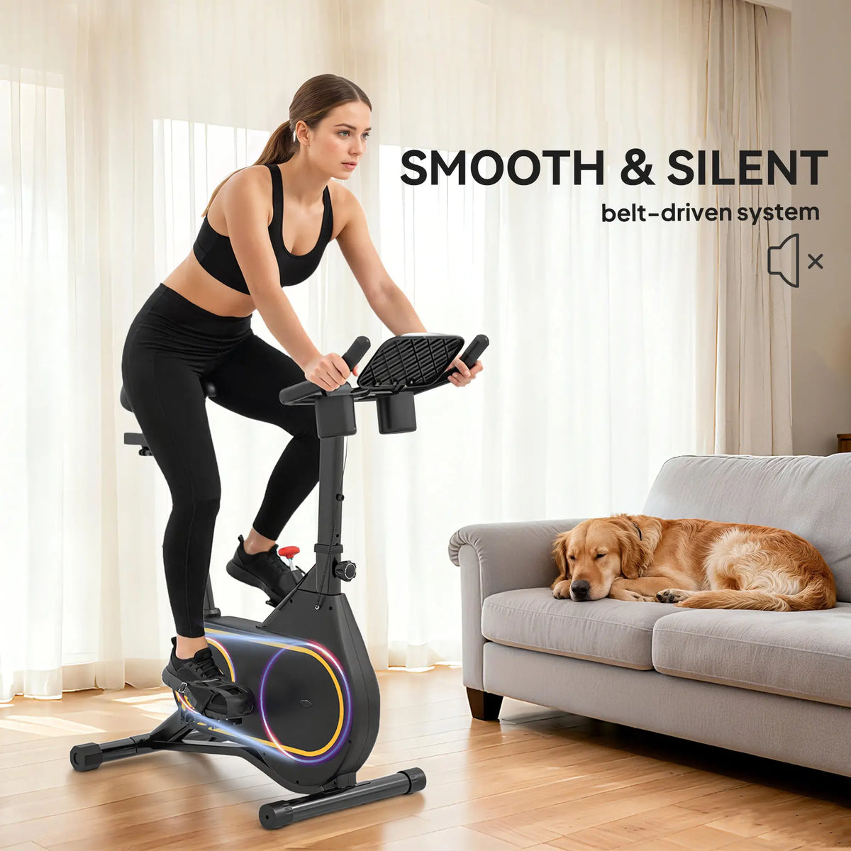 Magnetic Resistance Exercise Bike, LCD Display, Low Noise, Indoor Cycling Bike Exercise & Stationary Bikes at Gallery Canada
