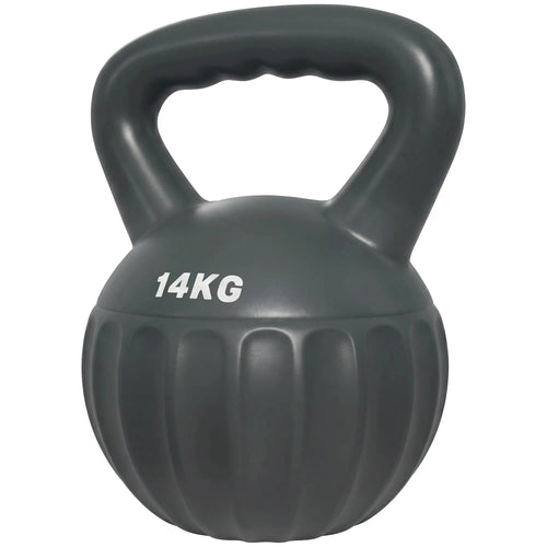 31 lbs Kettlebell, Non-Slip Handle For Home Gym, Grey