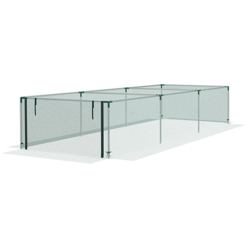 Plant Protection Cage, 12.2' x 4.1', Galvanised Steel Frame, Zipper Roll-Up Door