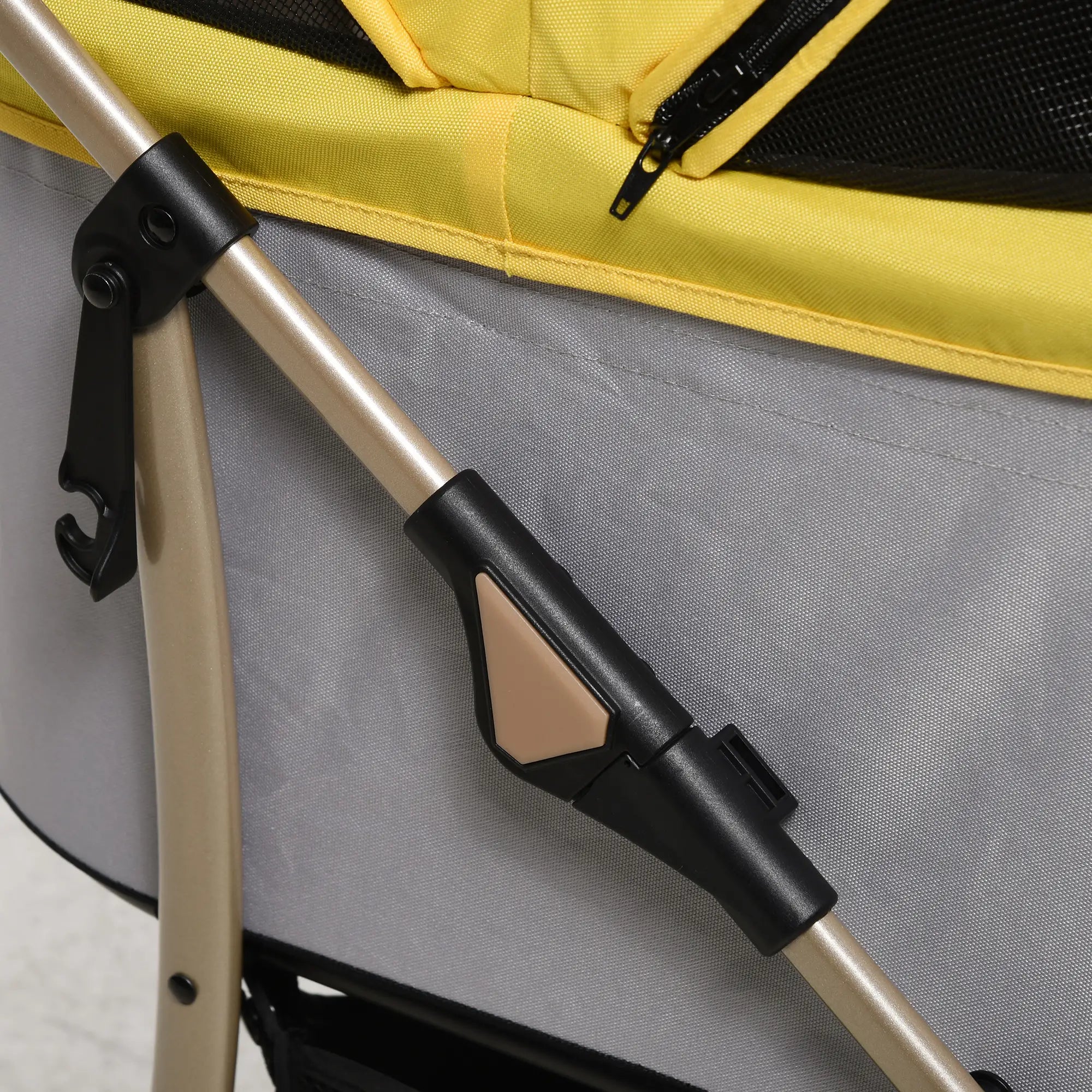 4 Wheels Pet Stroller, Folding Carrier for Small Dogs, Detachable, Yellow Dog Bike Trailers & Strollers at Gallery Canada