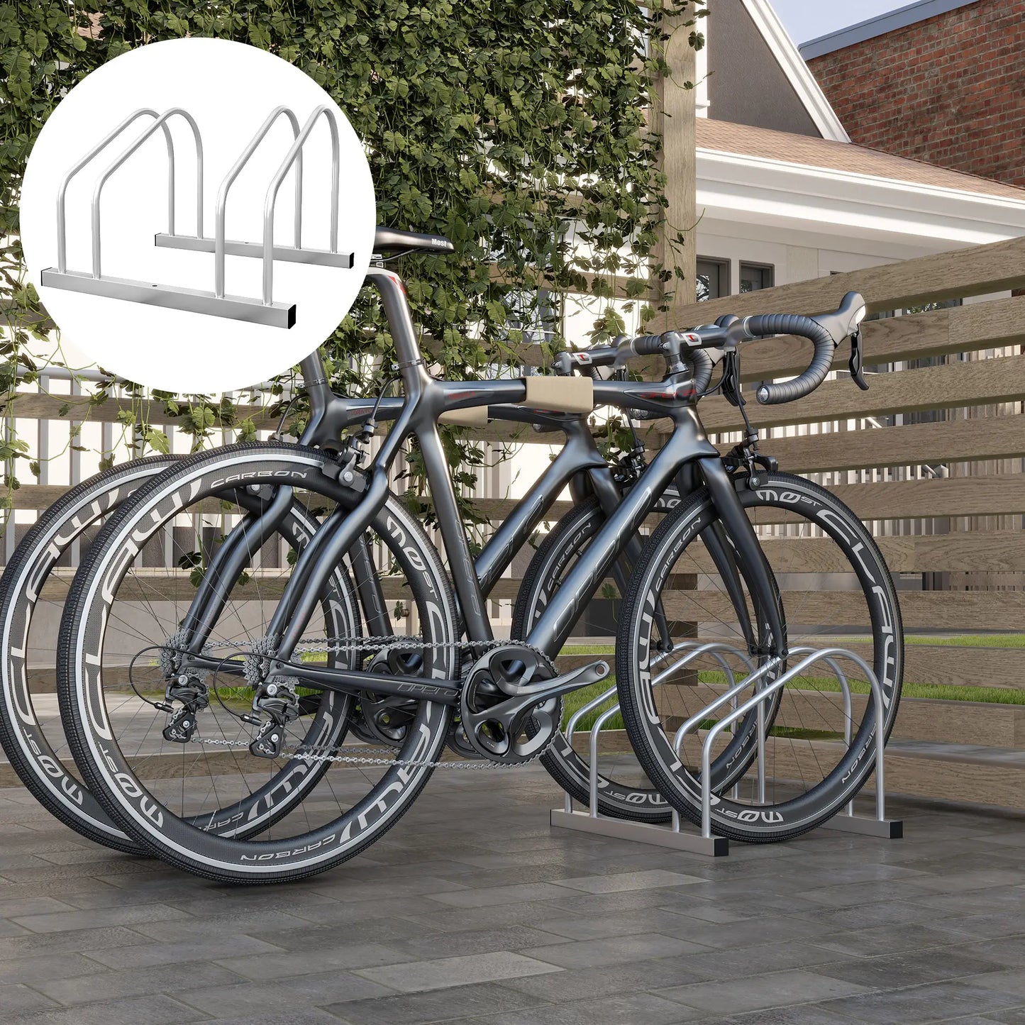 Adjustable 2-Bike Rack, Steel Stand, Garage Organizer, Silver Bike Parking Stands at Gallery Canada
