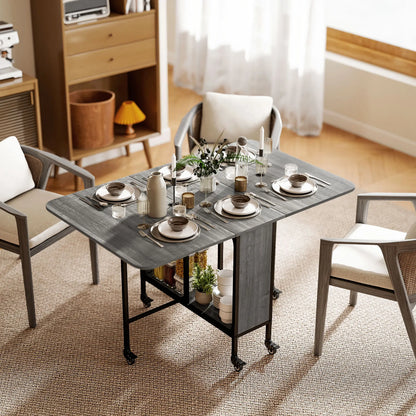 Folding Dining Table, Extendable Kitchen Table, Distressed Grey, Grey Bar Tables & Dining Tables at Gallery Canada