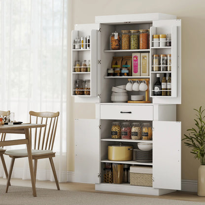 72 Inch Kitchen Pantry Cabinet, Farmhouse Storage, White Kitchen Pantry Cabinets at Gallery Canada