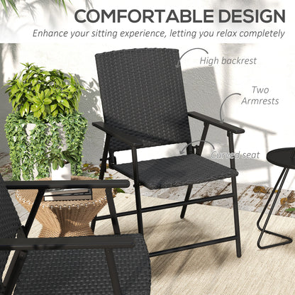 Outdoor Wicker Dining Chair Set, 2, Steel Frame, Black Patio Chairs at Gallery Canada