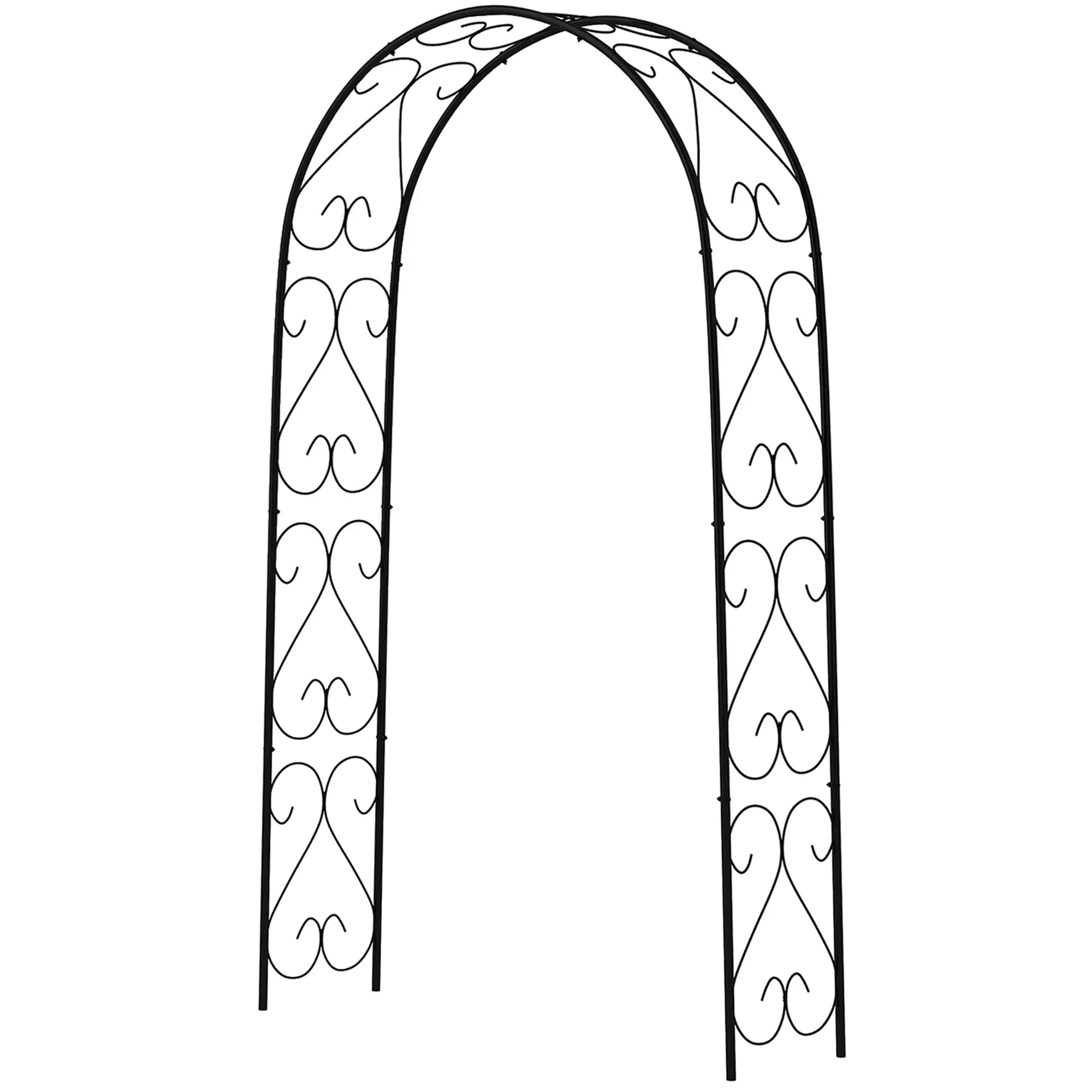 Steel Garden Arch, 7.5' Arbor Trellis for Climbing Plants, Roses Garden Arches Black at Gallery Canada