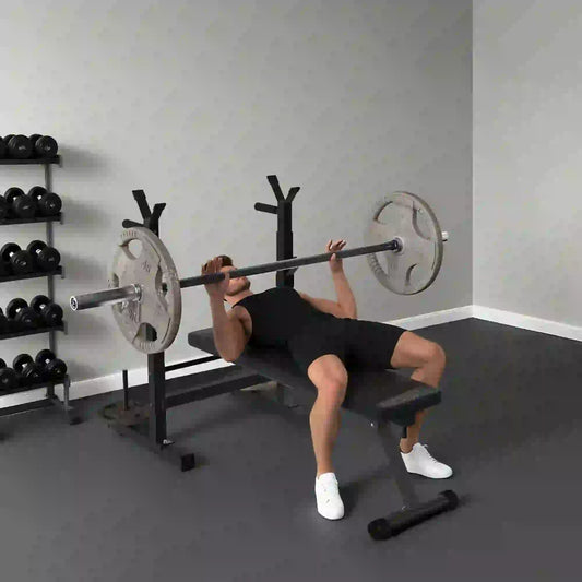 Adjustable Weight Bench, Foldable with Barbell Rack, Dip Station, Black Weight Benches Black at Gallery Canada