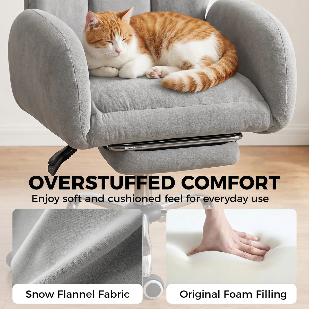 Cross Legged Office Chair, Flip Armrests, Footrest, Light Grey Executive & Manager Chairs at Gallery Canada