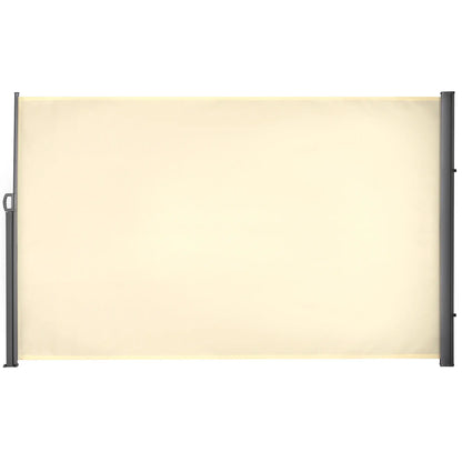 118" x 71" Outdoor Folding Privacy Screen, Retractable Side Awning, UV Wind Resistant, Cream White Side Awnings at Gallery Canada