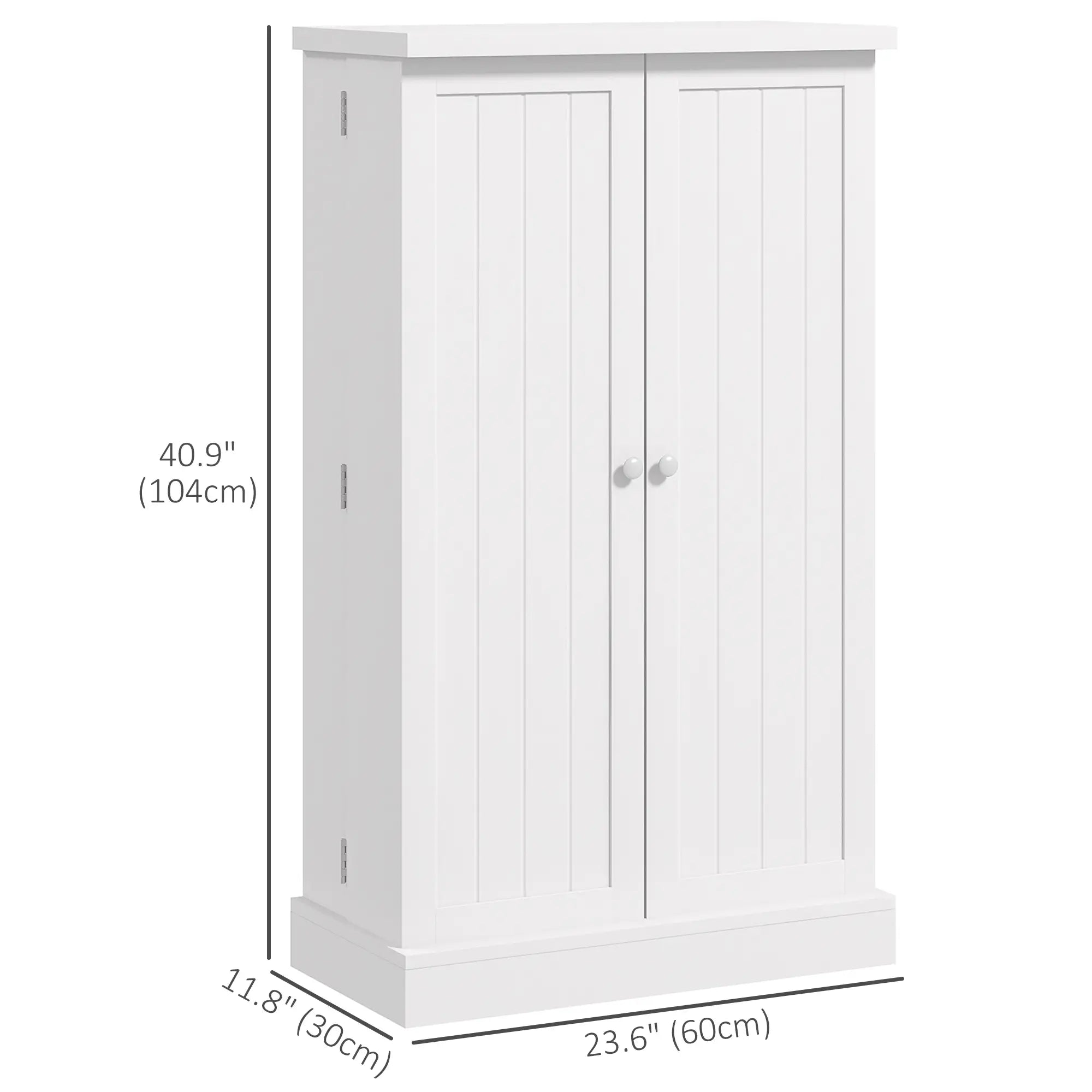 Freestanding Kitchen Pantry Cabinet, 5-Tier Shelf, 12 Spice Racks, Adjustable Shelves, White Kitchen Pantry Cabinets at Gallery Canada