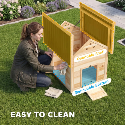 Wooden Duck Coop With Openable Roof, Double Doors, Natural Wood Chicken Coops at Gallery Canada
