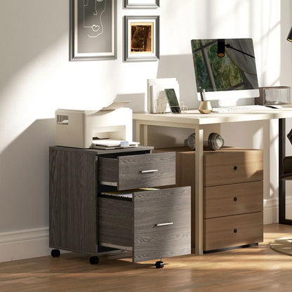 Mobile Vertical File Cabinet, 2 Drawers with Wheels, Letter or A4, Grey Office Cabinets & Cupboards at Gallery Canada