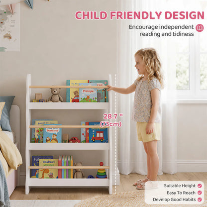 Kids Bookshelf Wall Mounted, 3-Tier Floating Bookcase for 3-8 Years, White Bookshelves & Bookcases at Gallery Canada