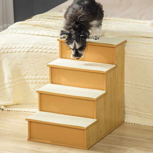 Dog Steps, Pet Stairs for Bed, Cat Ladder for Couch, Non-Slip Carpet, 15.7