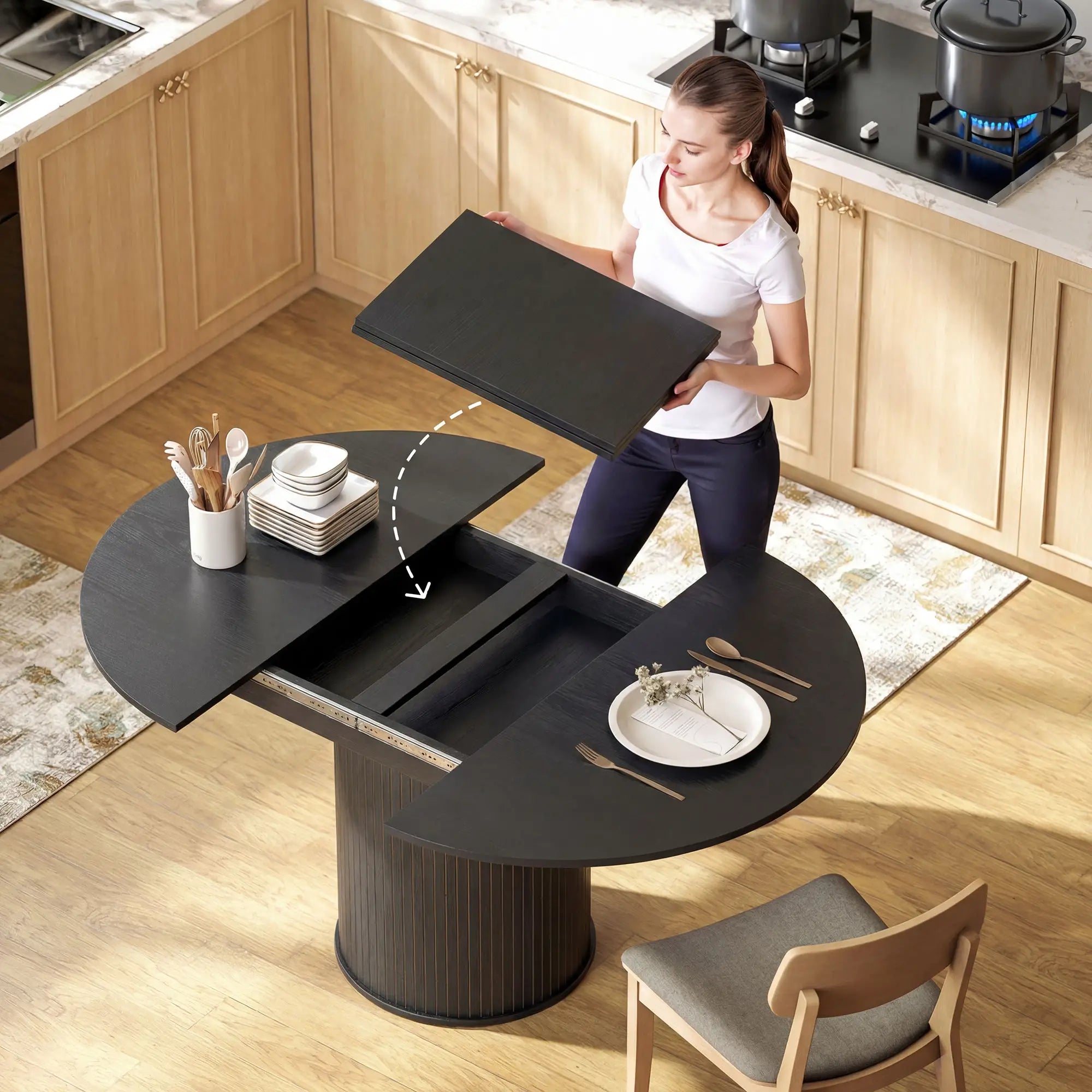 Extendable Kitchen Table, 43.5