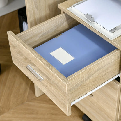 Mobile Vertical File Cabinet, 2 Drawers, Wheels, Letter or A4, Natural Office Cabinets & Cupboards at Gallery Canada
