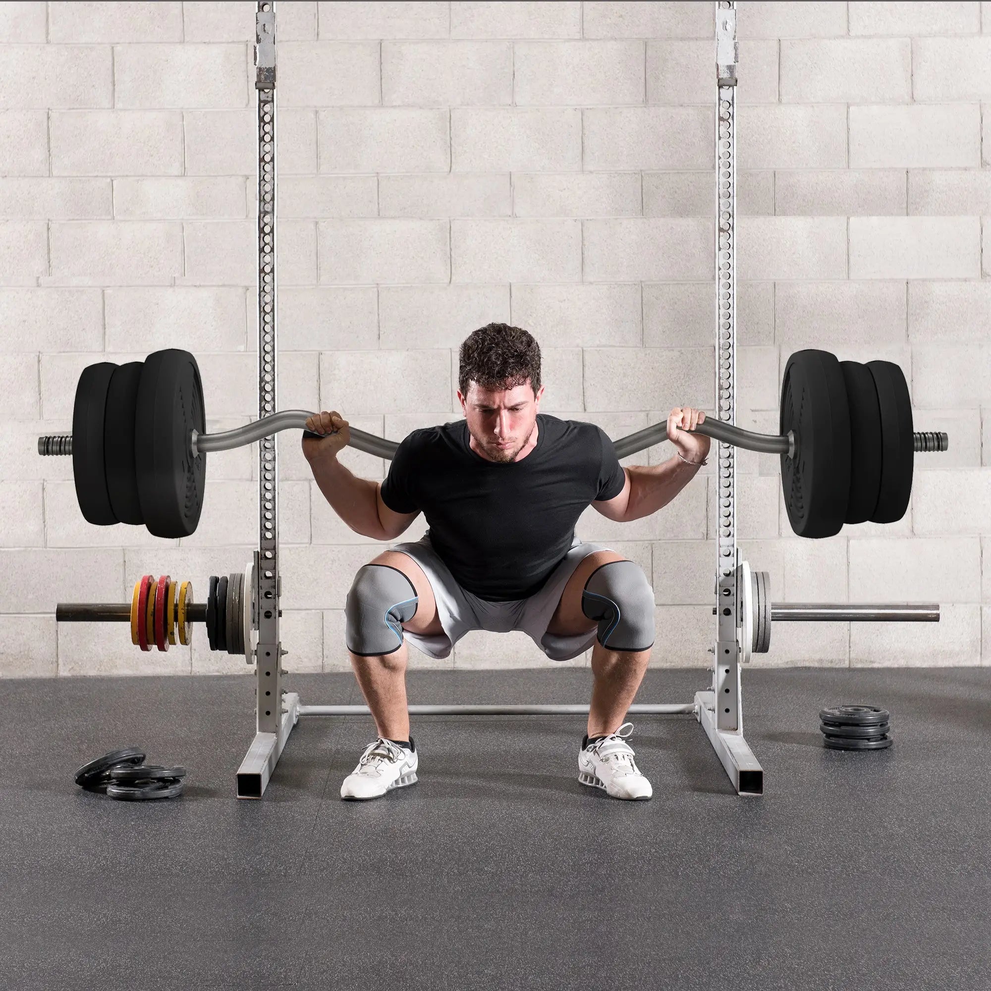 50LBS Barbell Weight Set, Adjustable with Curl Bar, Home Gym Dumbbells & Barbells at Gallery Canada
