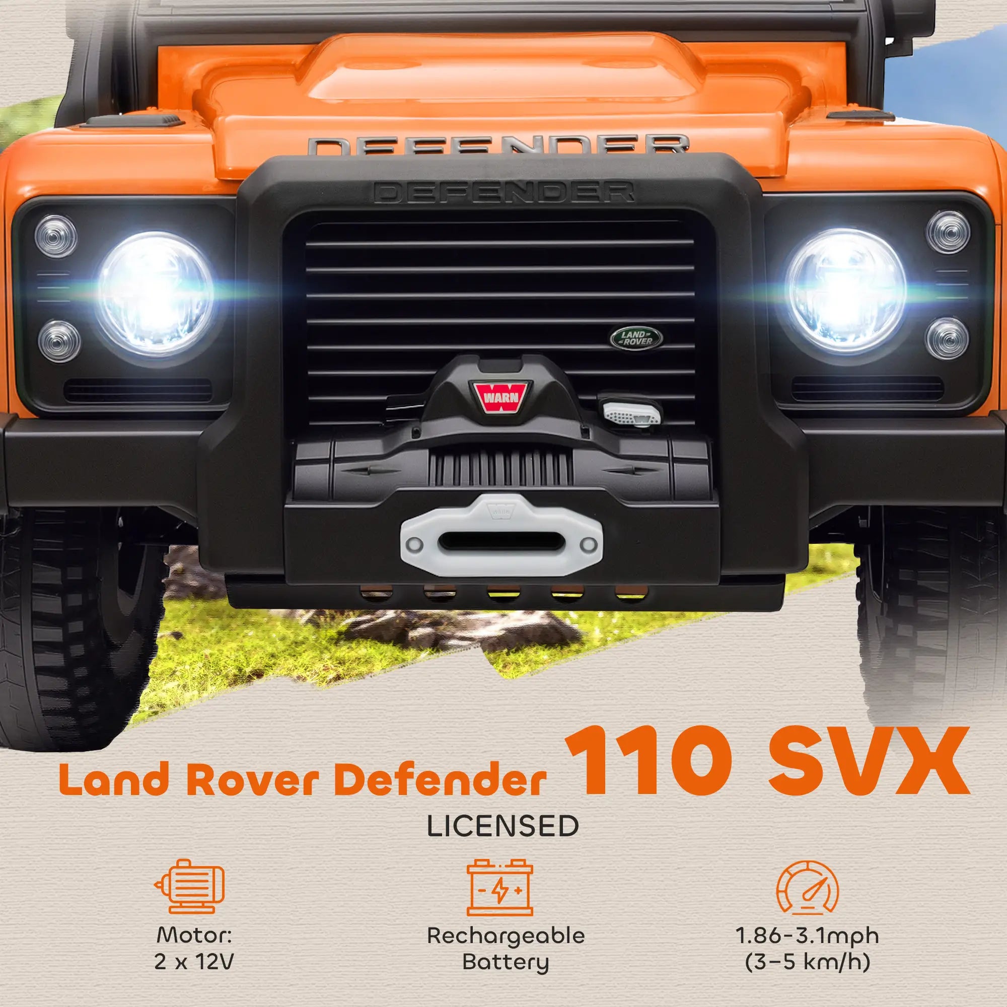 Kids Ride On Truck, Remote Control, Spring Suspension, LED Lights, 3 Speed, Ages 3-5, Orange Electric Toy Cars at Gallery Canada