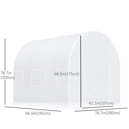 8.2x6.6x6.6ft Walk-in Greenhouse, Portable Garden Plant House, White Walk In Greenhouses at Gallery Canada