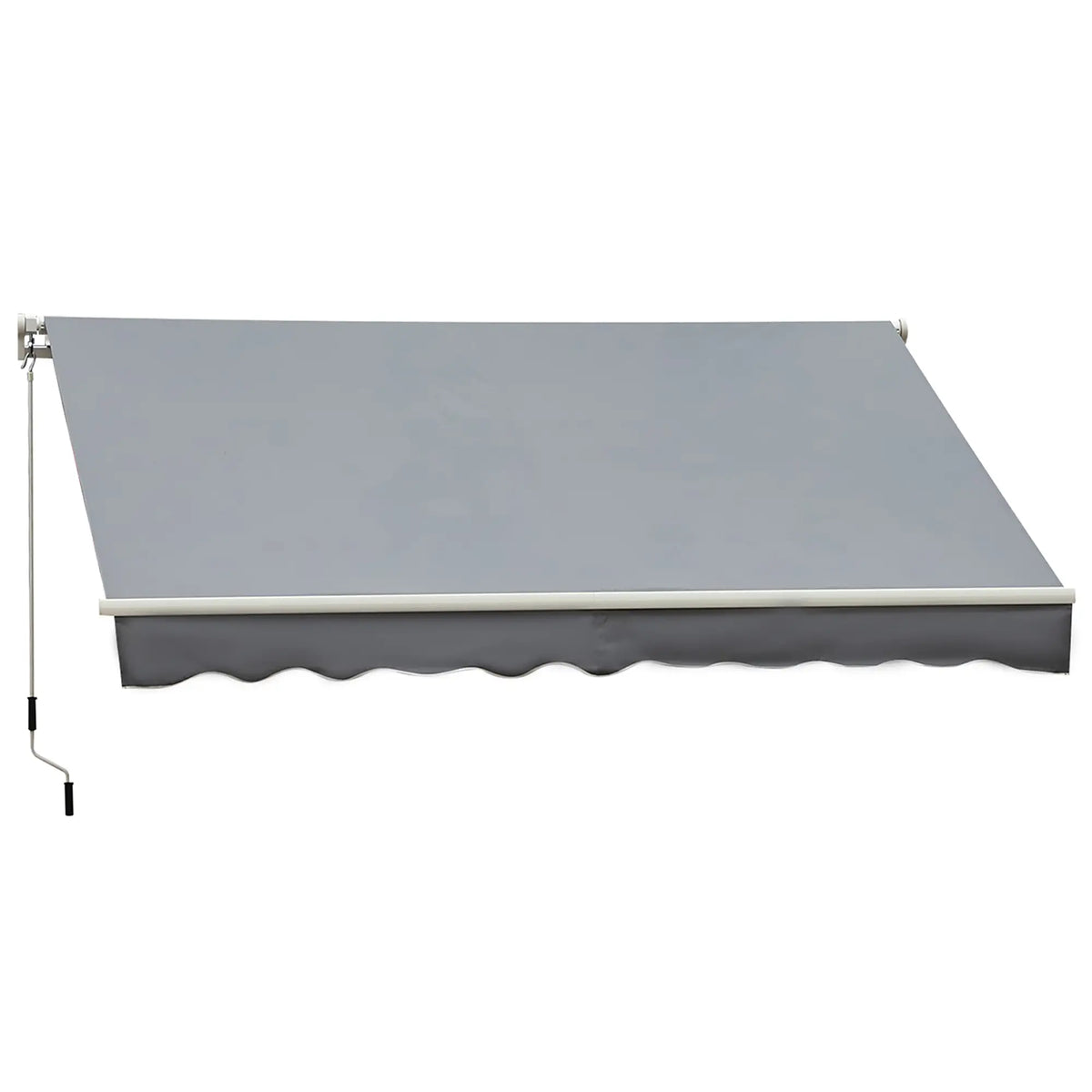 10x8ft Manual Retractable Patio Awning, Aluminum Frame, Grey Deck Awnings at Gallery Canada