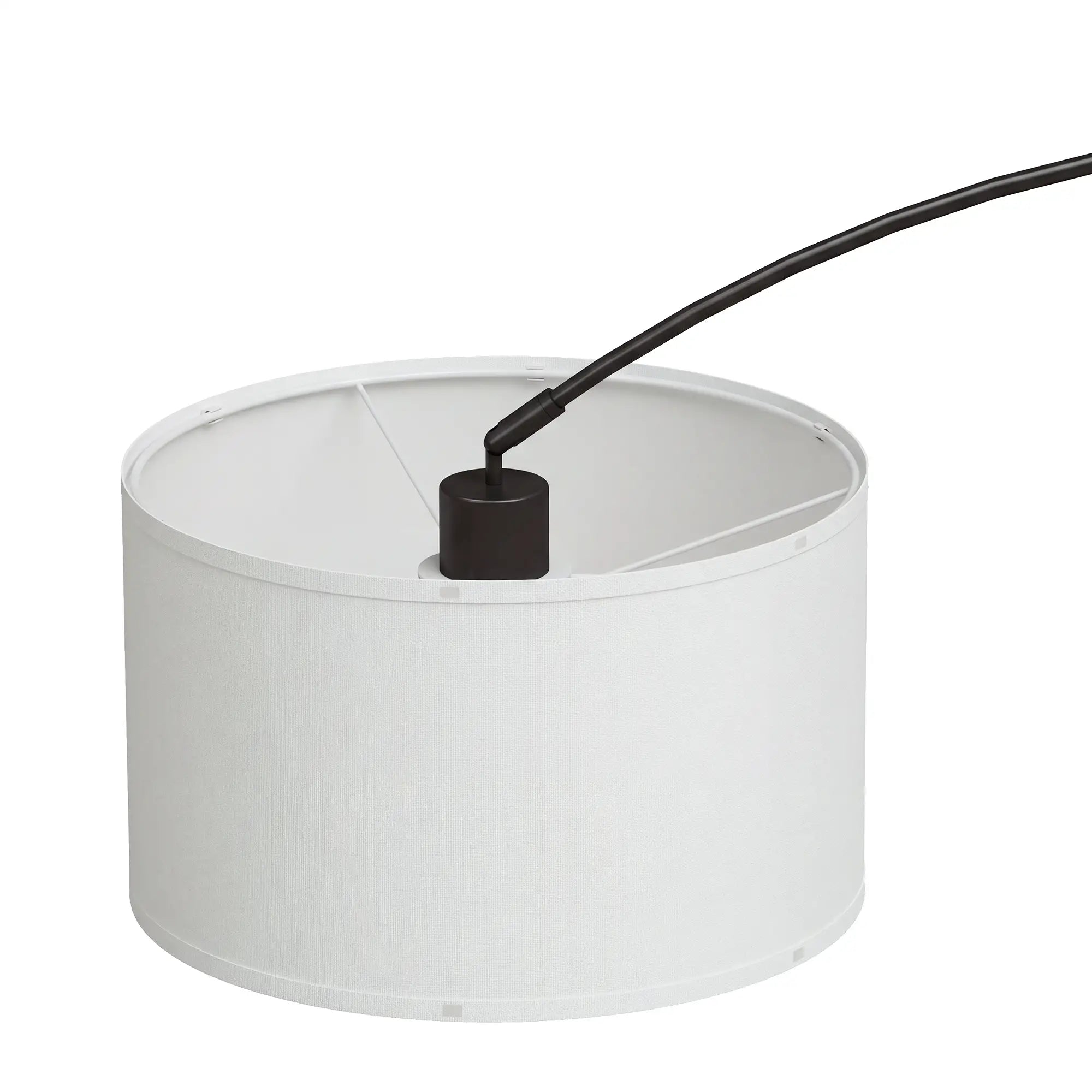Arc Floor Lamp, Adjustable Linen Shade, 90° Tilt Swivel, Black Floor Lamps & Ceiling Fan Lights at Gallery Canada