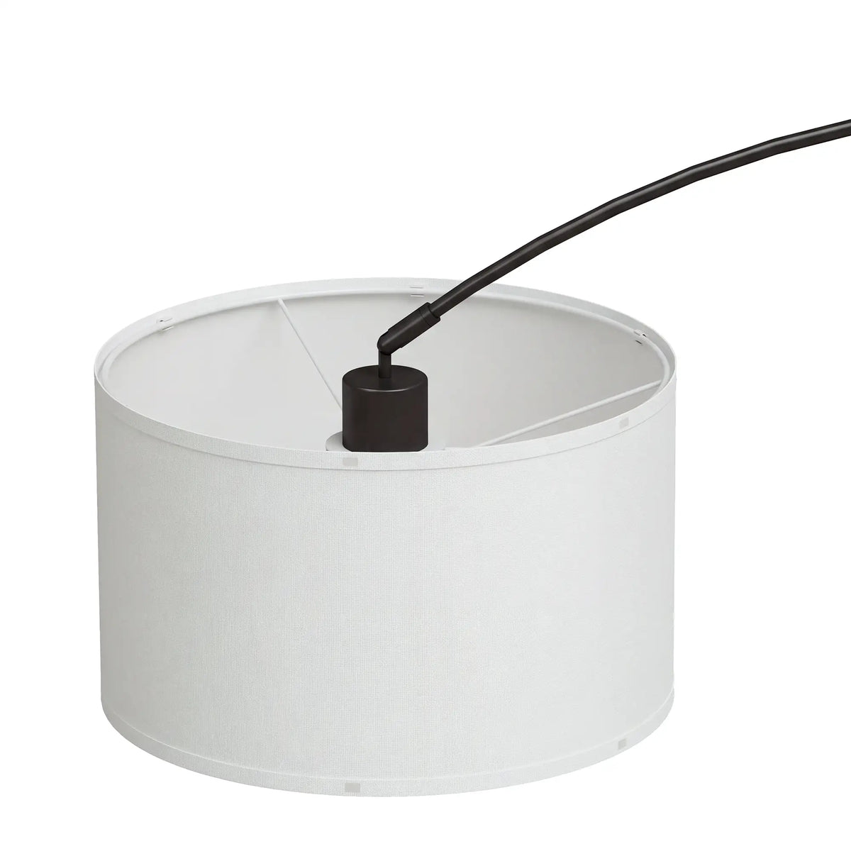 Arc Floor Lamp, Adjustable Linen Shade, 90° Tilt Swivel, Black Floor Lamps & Ceiling Fan Lights at Gallery Canada