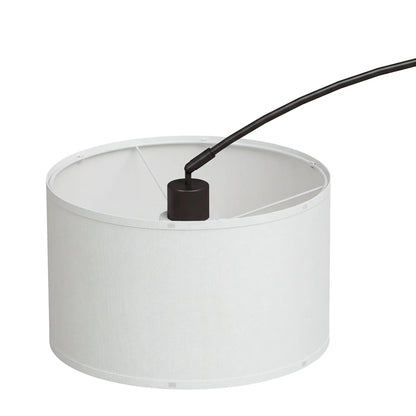 Arc Floor Lamp, Adjustable Linen Shade, 90° Tilt Swivel, Black Floor Lamps & Ceiling Fan Lights at Gallery Canada