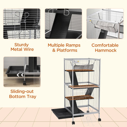 Steel Small Animal Cage, for Guinea Pig, Ferret, Light Grey Houses & Habitats at Gallery Canada